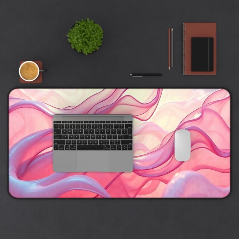 Aesthetic Desk Mat with Ethereal Pinks and Iridescent Blues for a Dreamy Workspace - Image 11