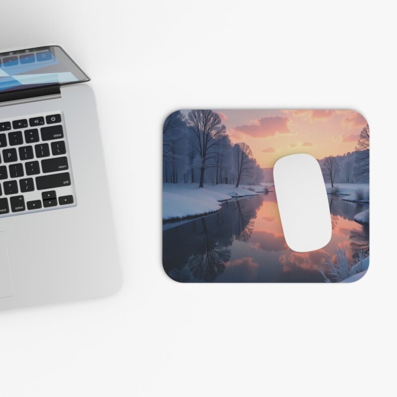 Winter Nature Desk Mat with Tranquil Snowy Landscape for a Serene Workspace - Image 4