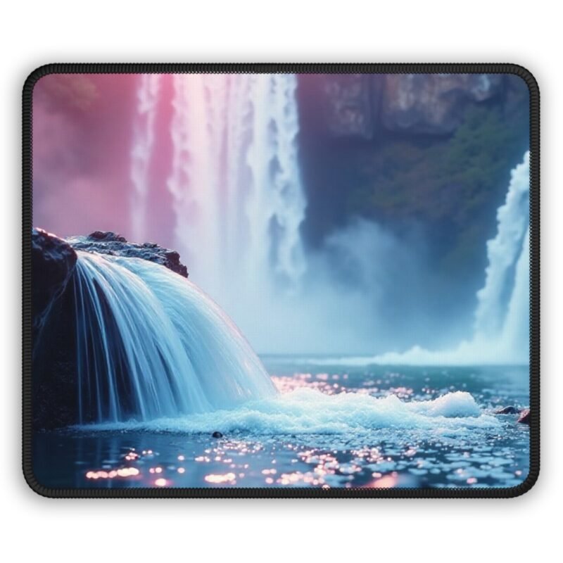 Gaming Mouse Pad with Waterfall Design for Elevated Immersion and Strategic Calm