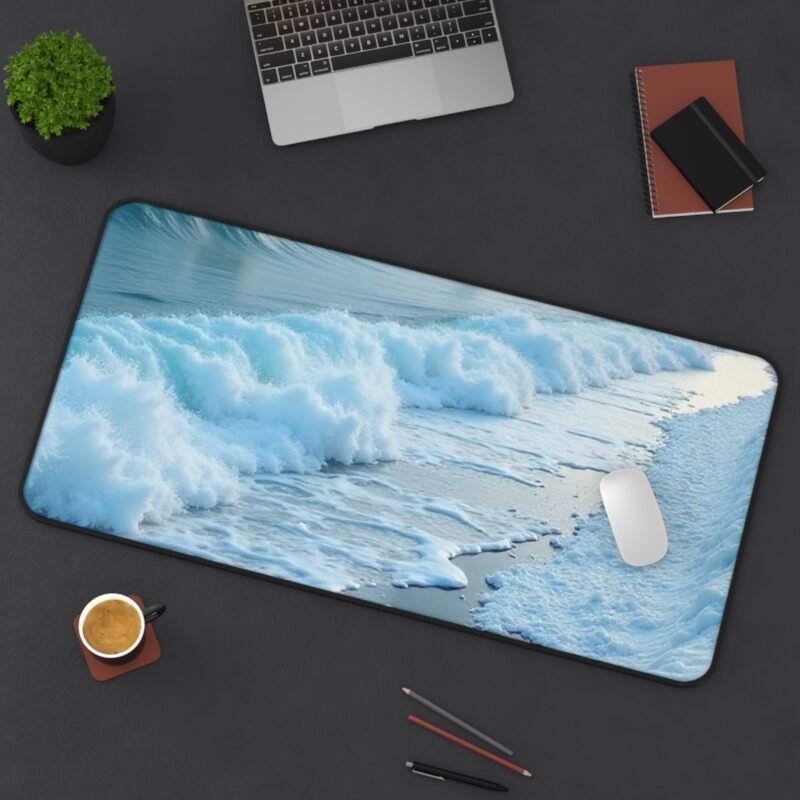 Winter Beach Desk Mat with Tranquil Snowy Coastline for a Calm Workspace - Image 12