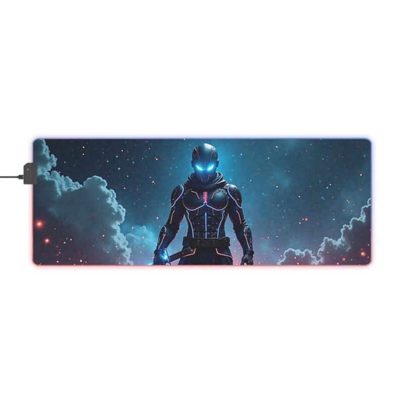 Galaxy Gaming Mouse Pad with Armored Warrior Design for Futuristic Gamers - Image 5