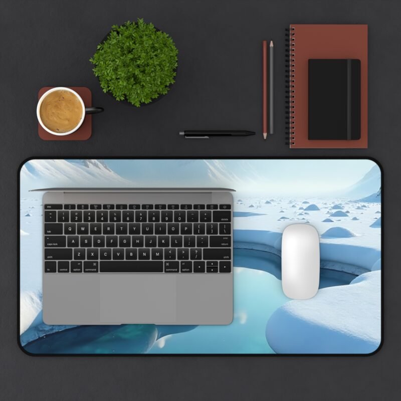 Winter Desk Mat with Serene Arctic Landscape for a Calming Workspace - Image 7