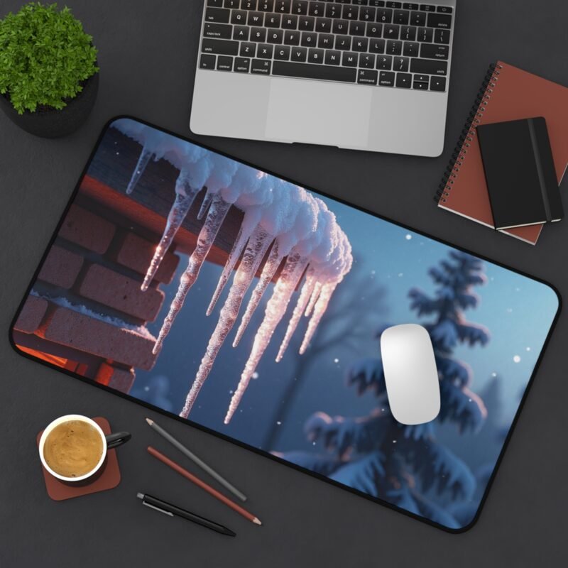 Winter Desk Mat with Cozy Cabin Design and Snowy Wonderland Aesthetic - Image 8
