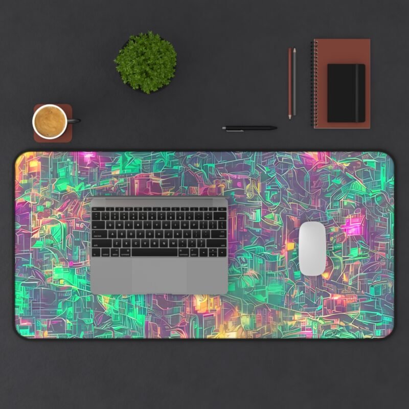 Cyberpunk Desk Mat - Neon-Futuristic Design for Gamers and Creators - Image 11