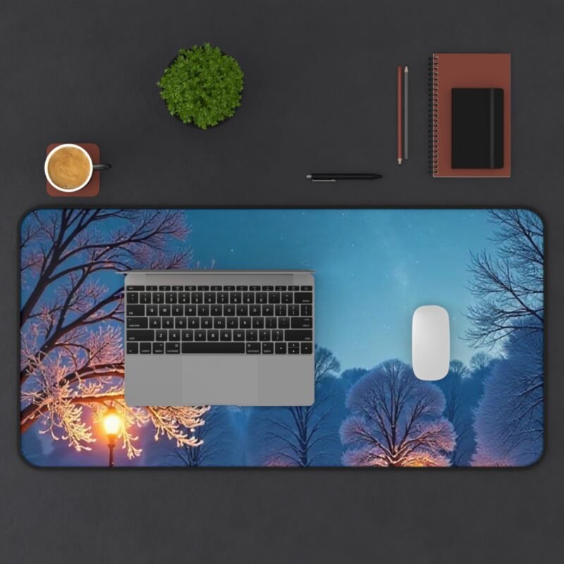 Winter Desk Mat with Snowy Night Scene for a Calm and Cozy Workspace - Image 11