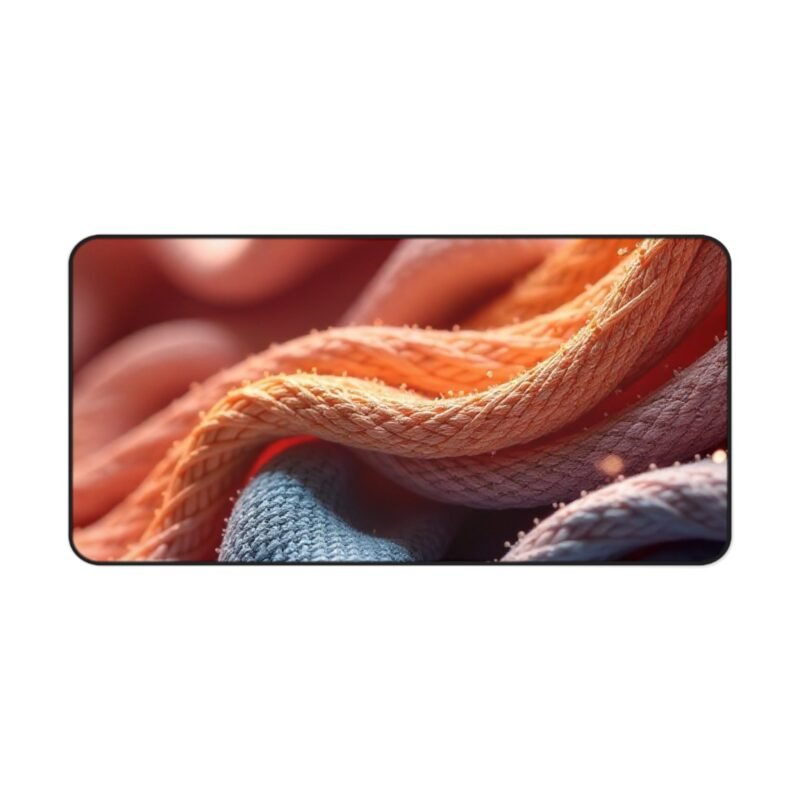 Coral and Blue Woven Desk Mat for Stylish and Productive Workspaces - Image 9