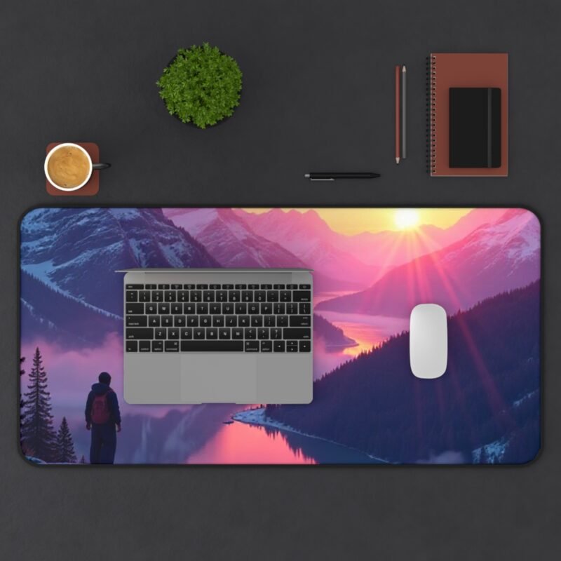 Mountain Desk Mat with Sunrise Design for Nature-Inspired Workspaces - Image 11