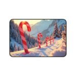 Holiday Desk Mat with Candy Cane Design for Festive Workspaces