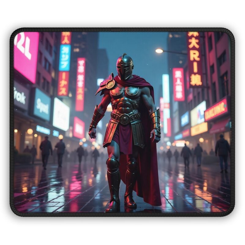 Gaming Mouse Pad Large with Neon Warrior Design for Precision and Style