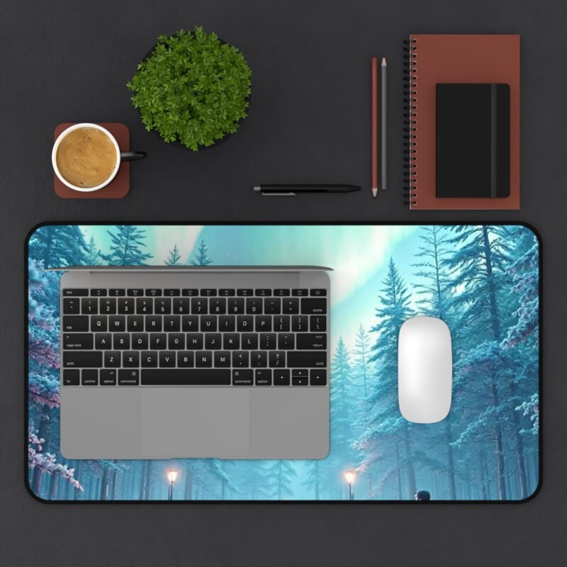 Northern Lights Desk Mat Frosted Forest Design for Dreamers and Nature Lovers - Image 7