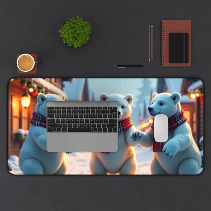 Winter Desk Mat with Cheerful Polar Bears for Cozy Workspaces - Image 11