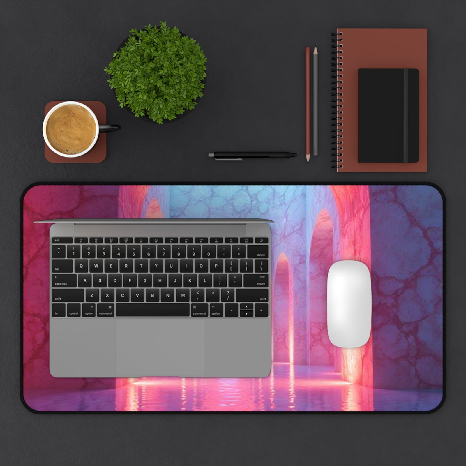 Calming Desk Mat with Dreamy Pink and Blue Hues for a Tranquil Workspace - Image 7