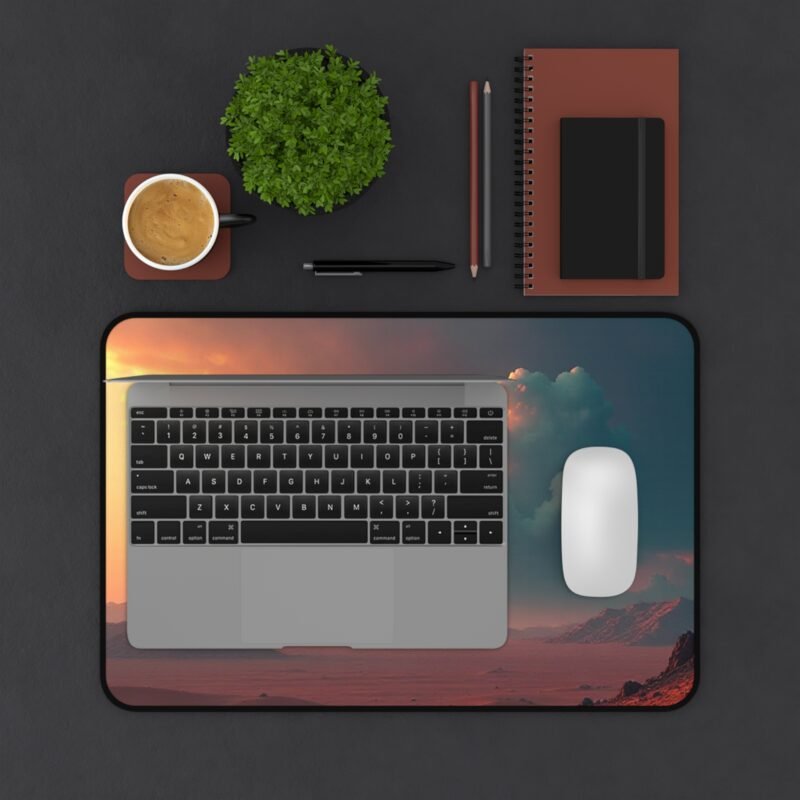 Desert Sunset Desk Mat for Serene Workspace and Adventurous Vibes - Image 3