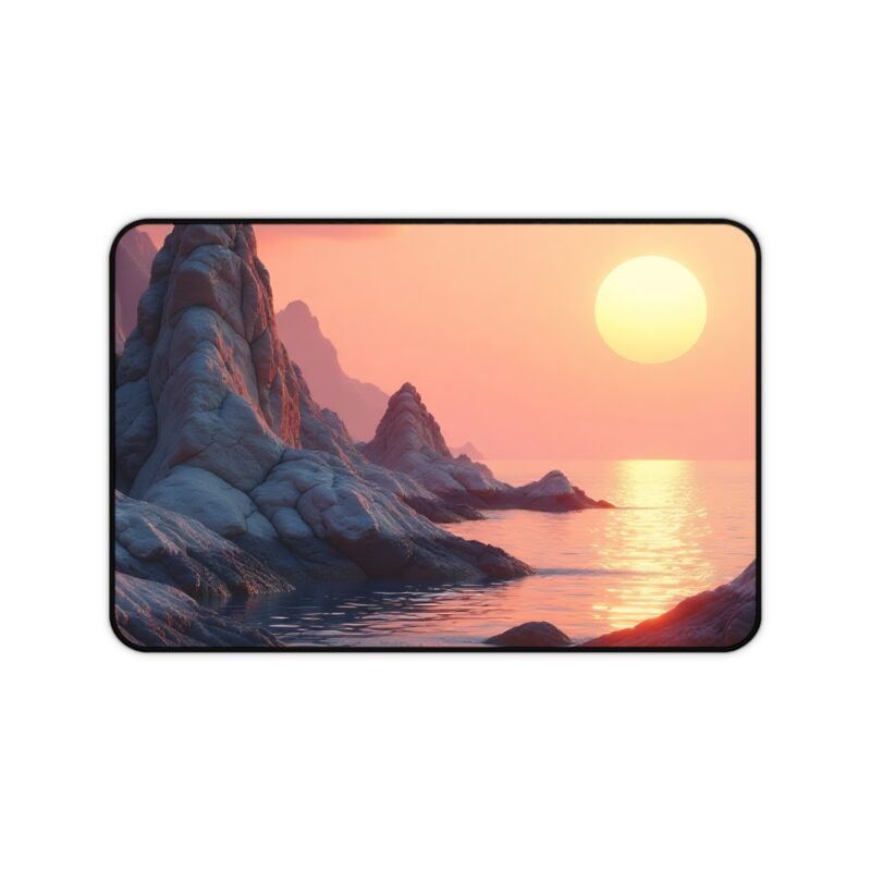 Ocean Desk Mat with Scenic Sunset Design for Tranquil and Inspiring Workspaces