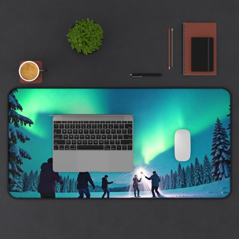 Northern Lights Desk Mat with Aurora Forest Design for Office Inspiration - Image 11