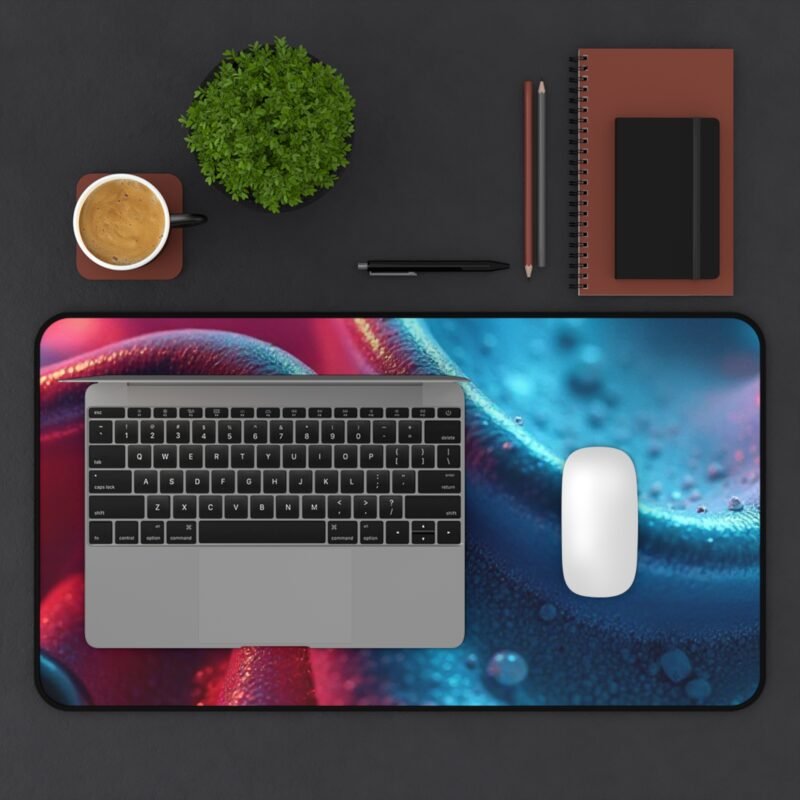 Abstract Desk Mat with Fluid Gradient Design in Blue and Red - Image 7