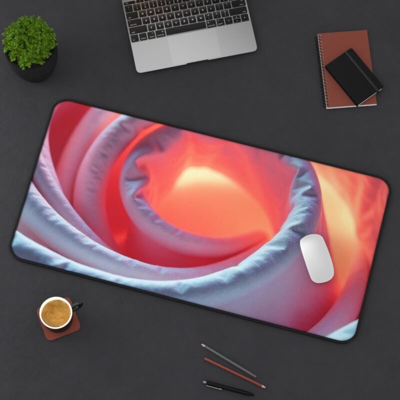 Fiery Rose Aesthetic Desk Mat Vibrant Floral Design for Creative Workspaces - Image 12