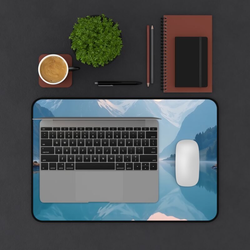 Nature Desk Mat with Serene Mountain Landscape and Relaxing Lake Reflection - Image 3