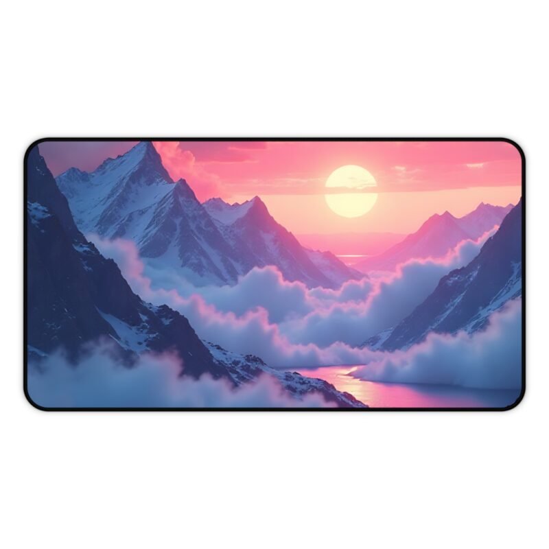 Mountain Desk Mat with Majestic Sunset Design for Serene Workspace - Image 5