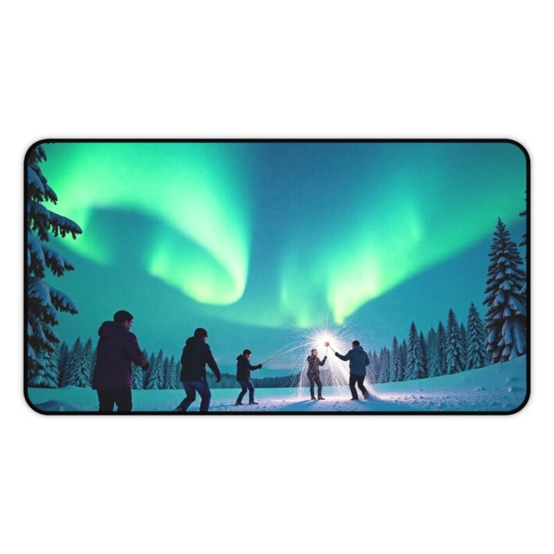 Northern Lights Desk Mat with Aurora Forest Design for Office Inspiration - Image 5