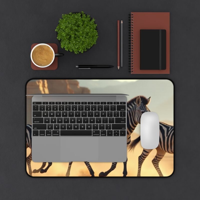 Zebra Desk Mat with African Savannah Design for Nature-Inspired Workspaces - Image 3