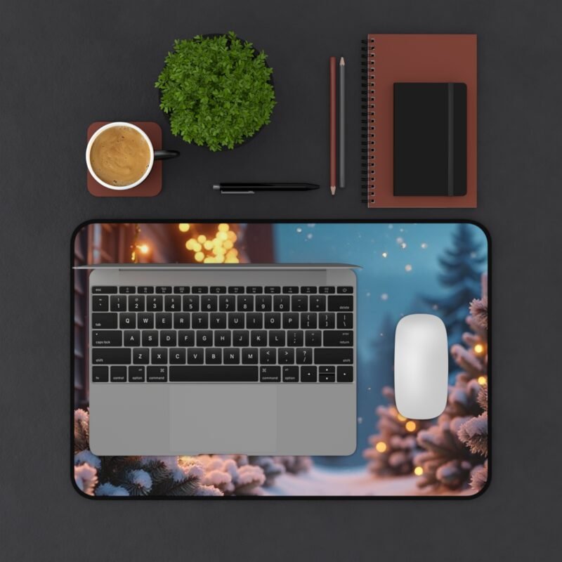 Christmas Desk Mat with Festive Winter Wonderland Design for Holiday Cheer - Image 3