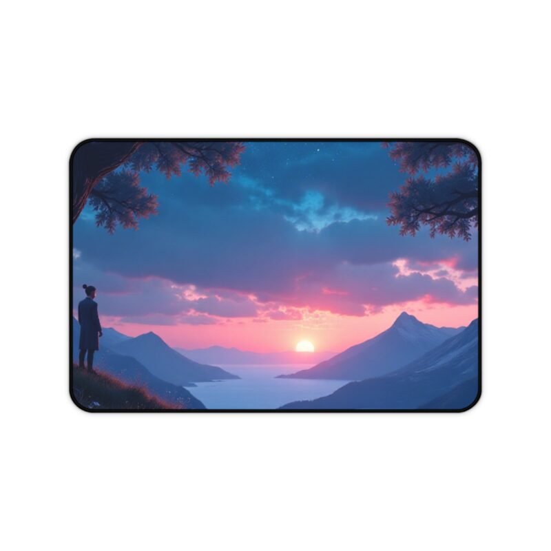 Twilight Nature Desk Mat with Serene Landscape Design for Creative Workspaces