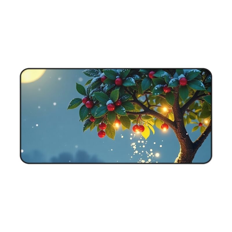 Winter Desk Mat with Festive Birds and Snowy Night Design - Image 9