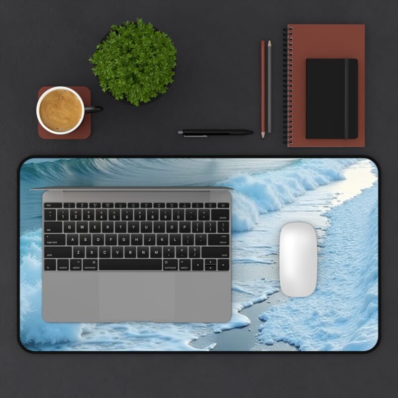 Winter Beach Desk Mat with Tranquil Snowy Coastline for a Calm Workspace - Image 7