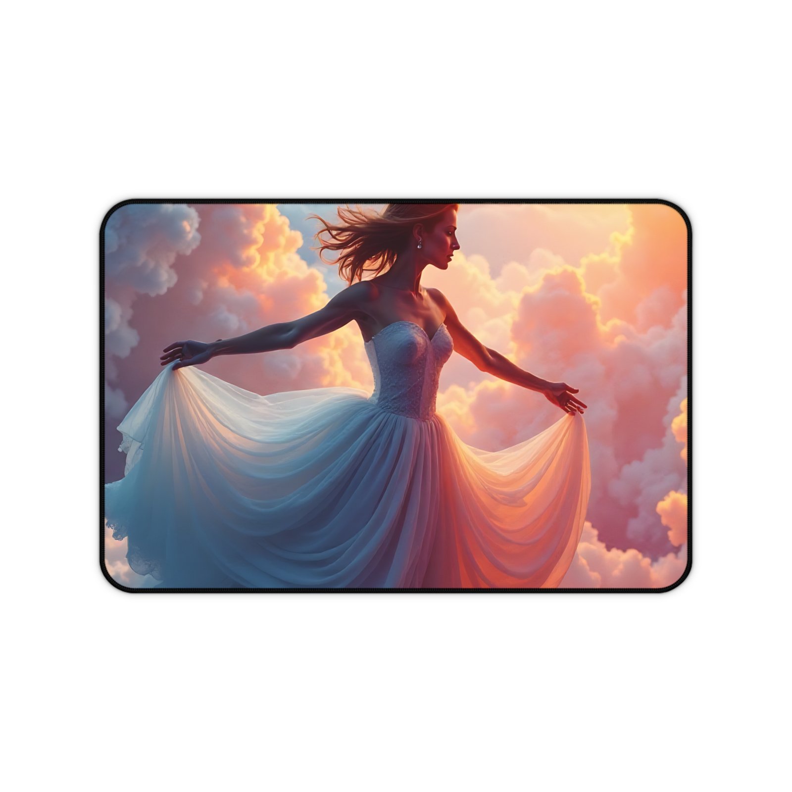 Aesthetic Desk Mat with Dreamy Cloud Design for Creative Workspaces