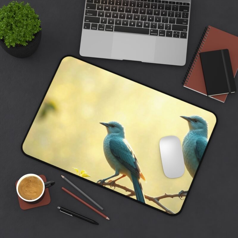 Nature Desk Mat with Majestic Birds and Leafy Design for a Calm and Elegant Workspace - Image 4