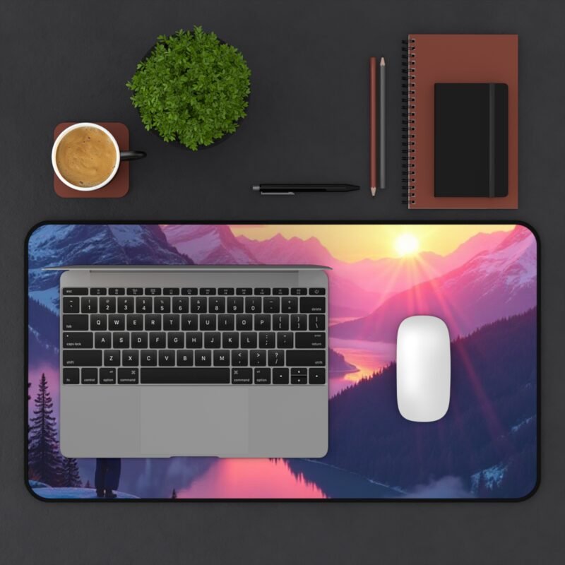 Mountain Desk Mat with Sunrise Design for Nature-Inspired Workspaces - Image 7