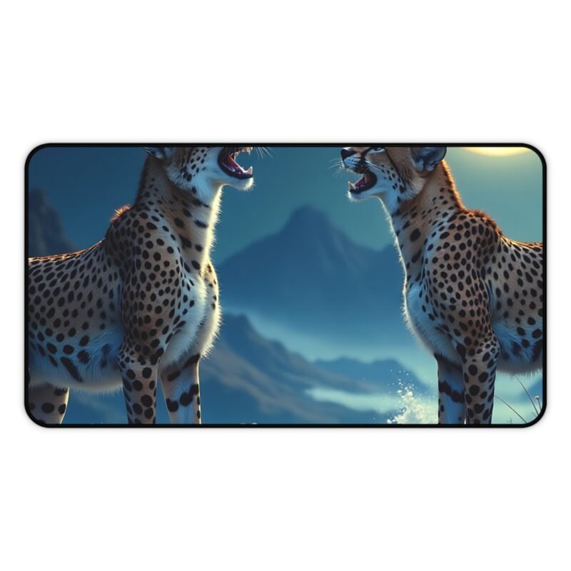 Cheetah Desk Mat with Full Moon Design for Bold and Inspiring Workspaces - Image 5