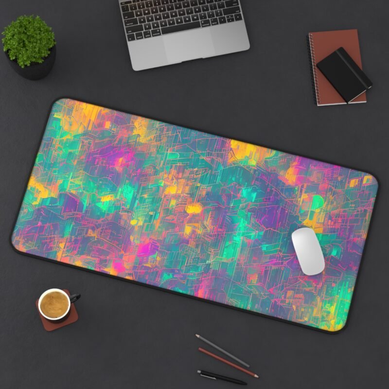 Cyberpunk Mouse Pad with Neon Cityscape - Vibrant Futuristic Desk Accessory for Gamers and Creatives - Image 12