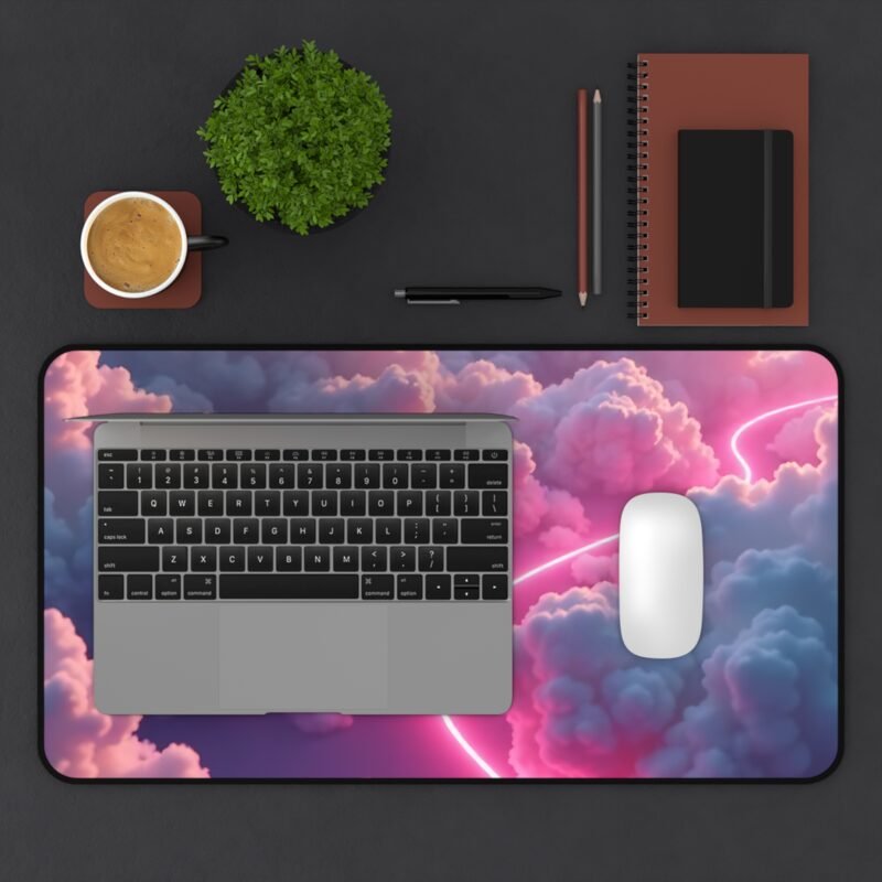 Fantasy Desk Mat for Creative Workspaces with Dreamy Cloud and Neon Design - Image 7