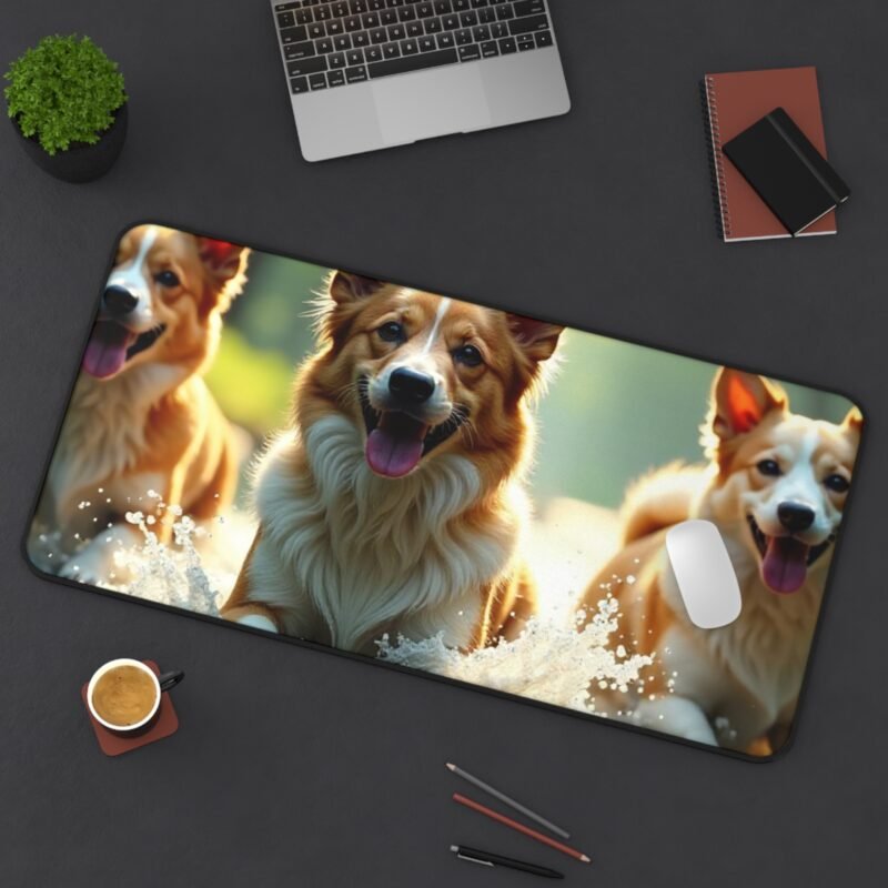 Corgi Desk Mat with Forest Stream Design for Vibrant and Playful Workspaces - Image 12