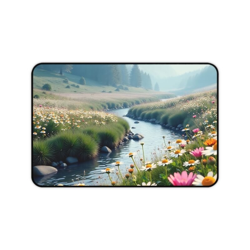 Nature Desk Mat with Tranquil Meadow Design for Inspiring Workspaces