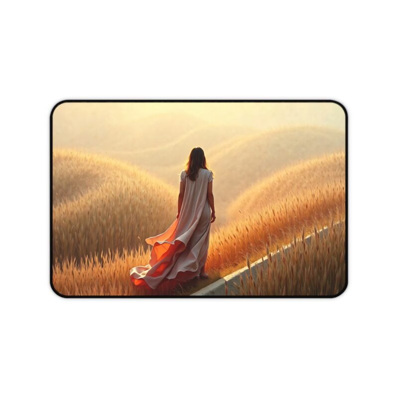 Golden Sunset Nature Desk Mat - Serene Landscape for a Calming Workspace