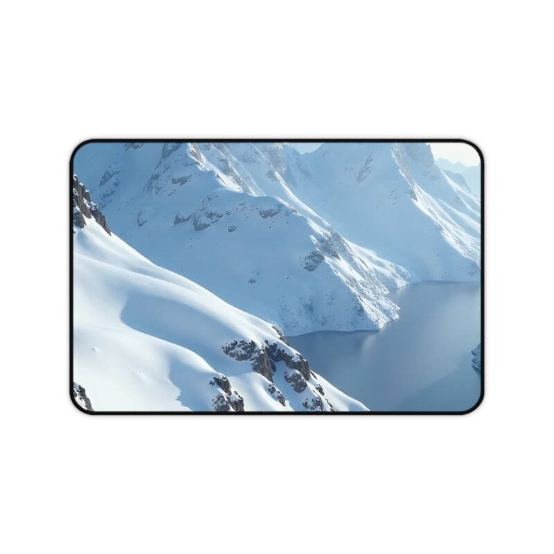 Nature-Inspired Desk Mat with Alpine Mountain and Hidden Lake Design