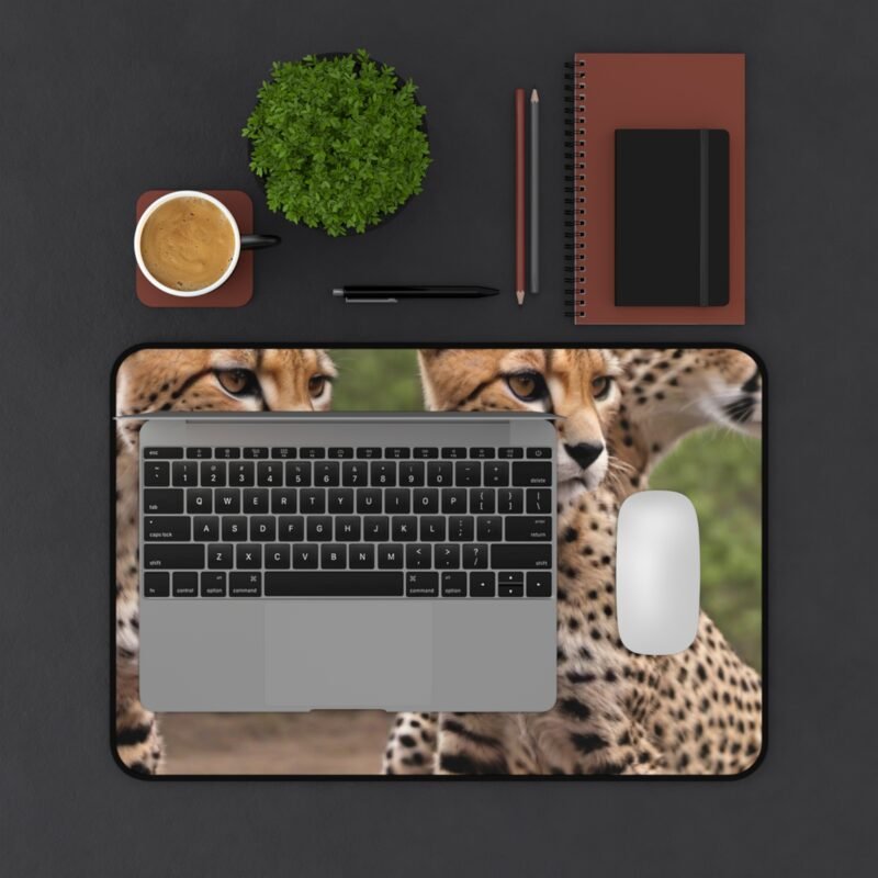 Cheetah Wildlife Desk Mat – Inspiring Nature-Themed Workspace - Image 3