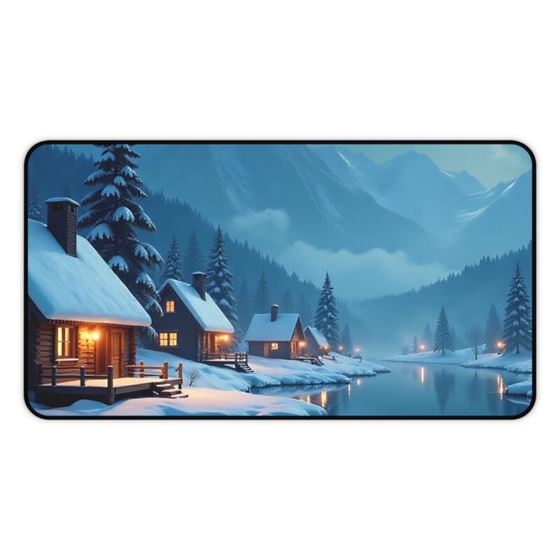 Winter Desk Pad with Serene Snowy Landscape for a Cozy Workspace - Image 5