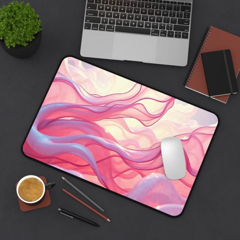 Aesthetic Desk Mat with Ethereal Pinks and Iridescent Blues for a Dreamy Workspace - Image 4