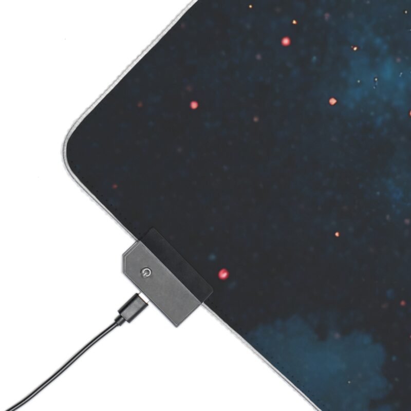 LED Gaming Mouse Pad Warrior Design with Cosmic Backdrop for Gamers - Image 11