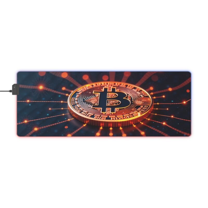 Bitcoin Gaming Mouse Pad with RGB Lighting for Gamers and Crypto Enthusiasts - Image 5