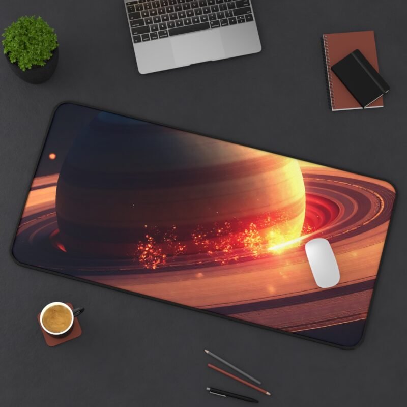 Cosmic Saturn Desk Mat with Radiant Sun Design for Astronomy Lovers - Image 12