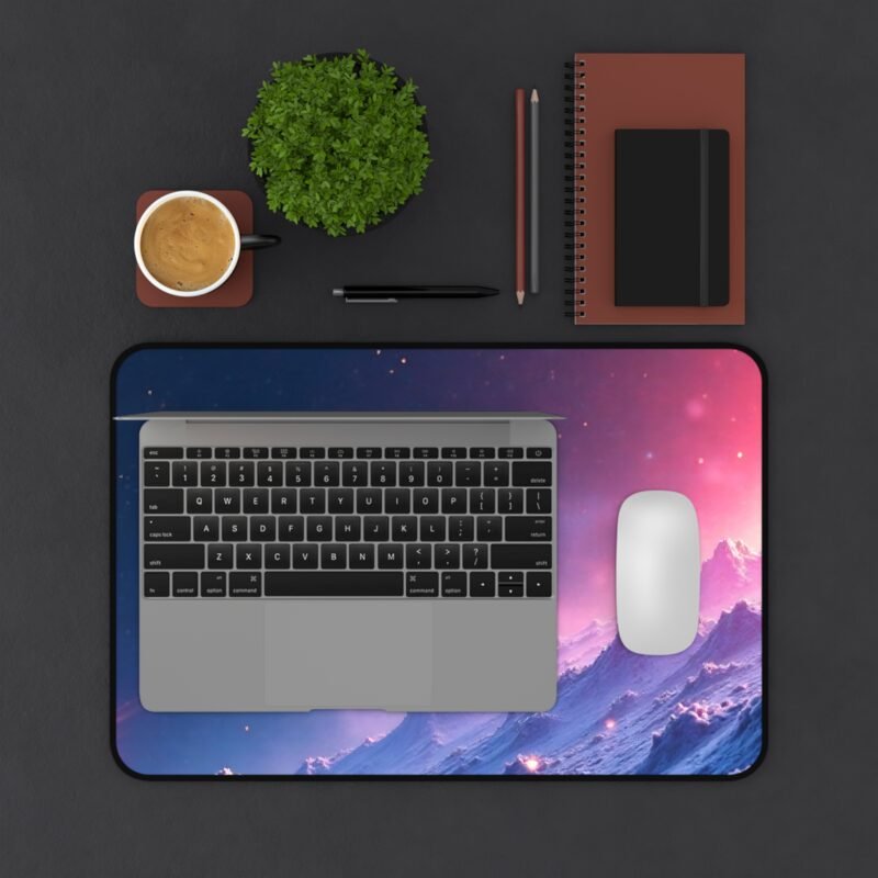 Space Desk Mat with Cosmic Landscape and Mountain Design - Image 3