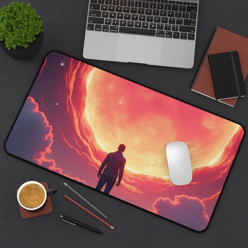 Galaxy Desk Mat with Fiery Celestial Design for Astronomical Inspiration - Image 8