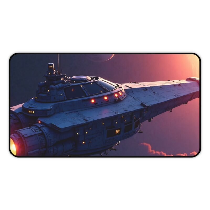 Space Desk Mat with Sci-Fi Spacecraft Design and Alien Horizon Scene - Image 5