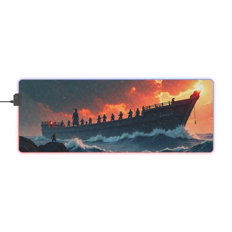 Samurai Gaming Mouse Pad with Epic Warrior Ship Design for Precision and Style - Image 5