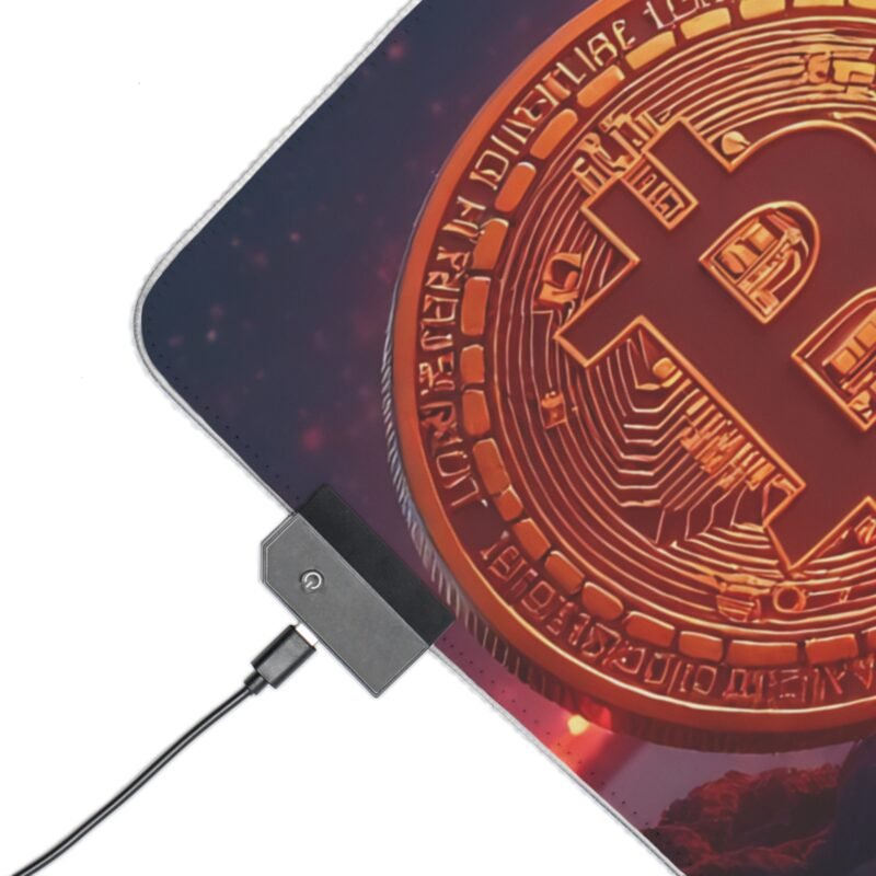 Bitcoin Gaming Mouse Pad with Smooth Surface and Crypto-Inspired Design - Image 3